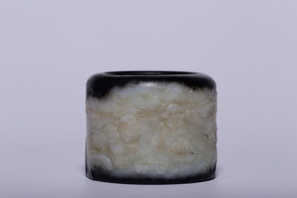 HETIAN JADE MERCURY-STAINED THUMB RING