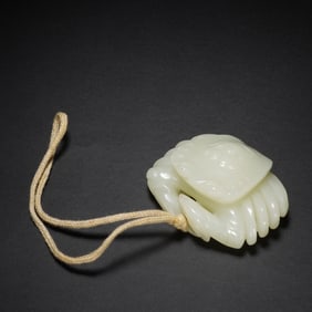 HOTAN WHITE JADE "RICH IN ONE SIDE" HAND-HELD PIECE