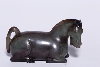 HETIAN JADE BELT-STAINED LYING HORSE HANDLE