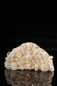 HETIAN JADE BELT CARVED DRAGON PATTERN JADE BI ORNAMENTS
