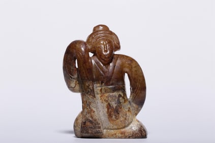 HETIAN JADE SEED MATERIAL FULL-STAINED JADE DANCER