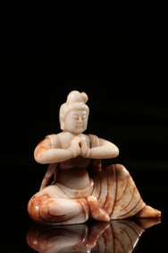 HETIAN JADE BELT CARVED FIGURES STATUE ORNAMENTS