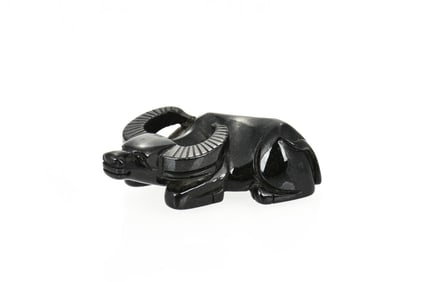 BLACK JADE CARVED 'WATER BUFFALO' FIGURE