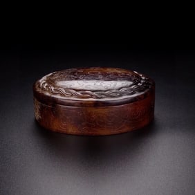HETIAN JADE ROUND BOX WITH LID