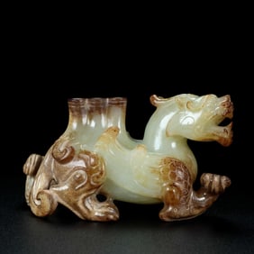 HETIAN JADE FIGURE OF A RARE BEAST
