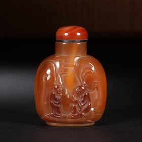 AGATE HERMIT SNUFF BOTTLE