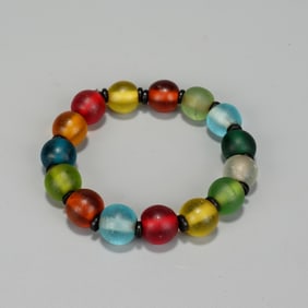 QING DYNASTY: OLD COLORED GLAZE BRACELET