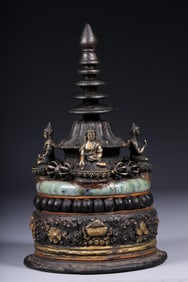 QING DYNASTY BRONZE GADANG PAGODA