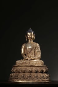REPUBLIC OF CHINA BRONZE GILT MEDICINE BUDDHA ORNAMENT