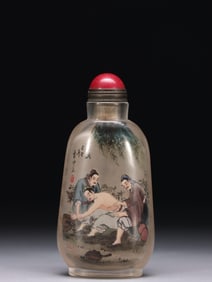 QING DYNASTY. COLORED TUIBEITU SNUFF BOTTLE
