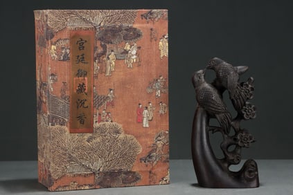 COURT COLLECTION AGARWOOD AUSPICIOUS BIRDS FLOWERS STATUE