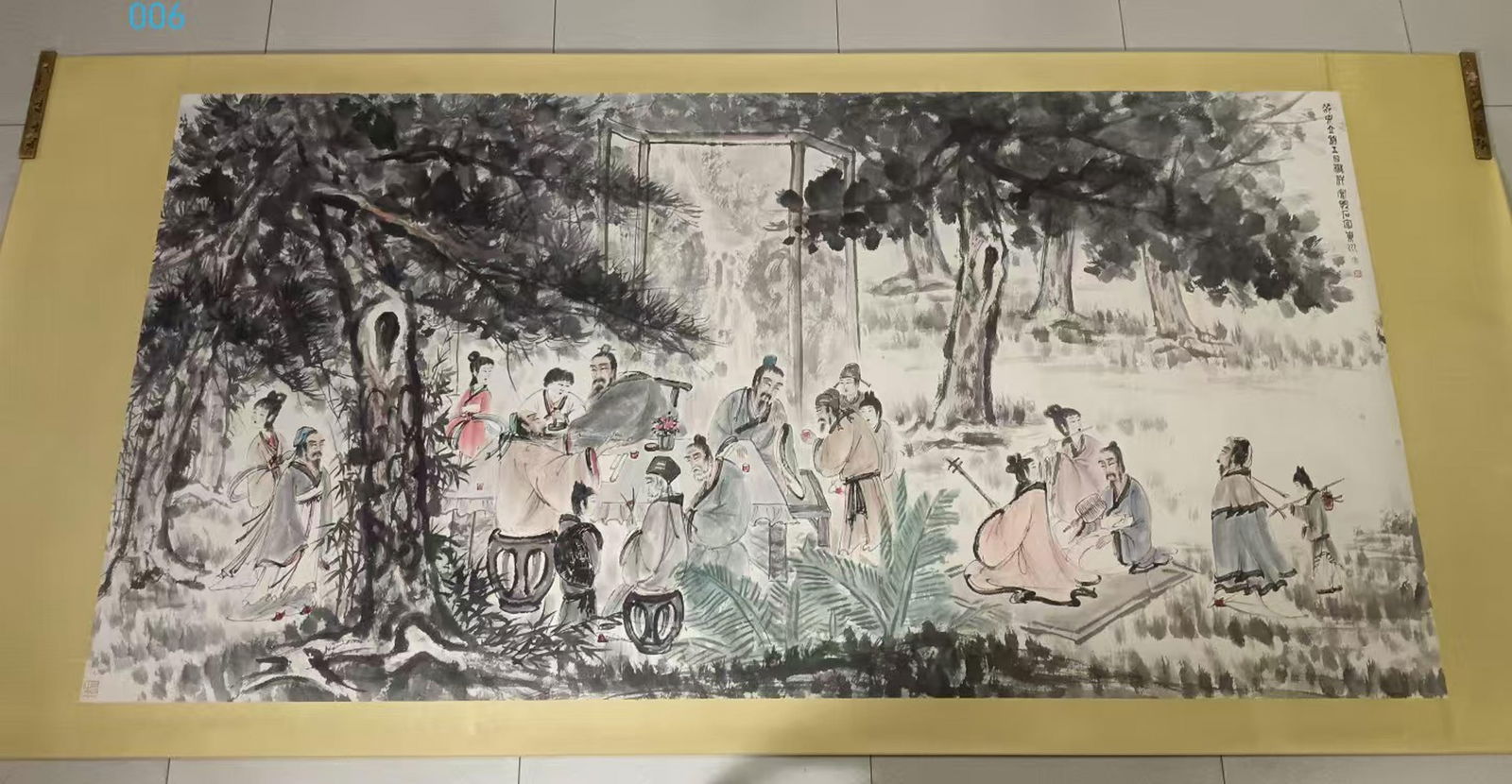 FU BAOSHI, FIGURE, LENS: 傅抱石，人物，镜片 Fu Baoshi, figure, lens 244X123cm