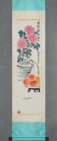 QI BAISHI, FLOWERS AND IMMORTALS, HANGING SCROLL
