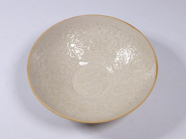 DING KILN CARVED FLORAL BOWL