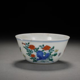 QING DYNASTY DOUCAI CHICKEN CUP