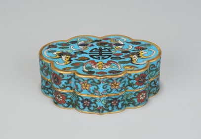 QING DYNASTY CLOISONN? FORTUNE AND LONGEVITY PATTERN RUYI COVER BOX