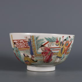QING YONGZHENG YEAR FAMILLE ROSE CHARACTER STORY BOWL