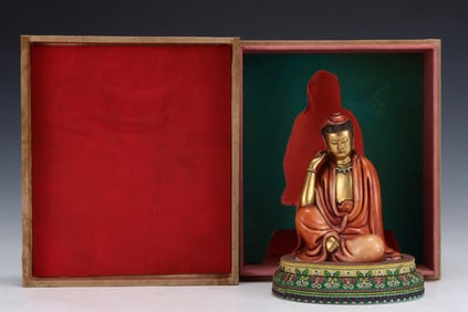 OLD ALUM RED GILT GUANYIN