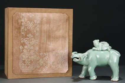 OLD SONG LONGQUAN KILN SHEPHERD BOY RIDING A BULL