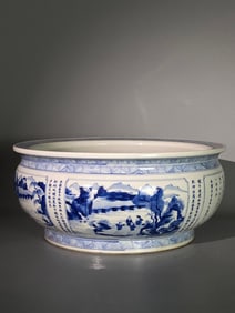 QING KANGXI QINGHUA OPENED THE WINDOW WITH A POEM AND WATER WASHING THE LANDSCAPE