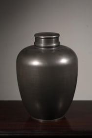 ?CANGLIUJU? MADE PLAIN-TIN LARGE TEA CADDY