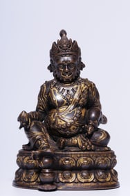 GILT-LACQUERED BRONZE K?ITIGARBHA BODHISATTVA HANDLE ORNAMENT