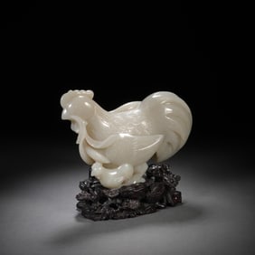QING DYNASTY WHITE JADE AUSPICIOUS ORNAMENT