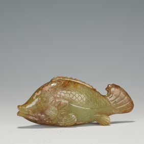 QING DYNASTY ANCIENT JADE FISH