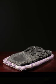 DUANSHI HIGH RELIEF DRAGON-PATTERN CARVED POETRY SCHOLAR?S INKSTONE