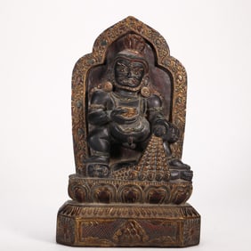 TIBETAN BLACK STONE CARVED BLACK?TARA STATUE