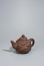 OLD PURPLE CLAY TEAPOT