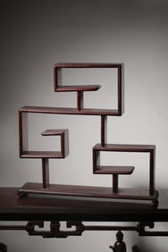 LONGAN WOOD DESK?TOP BUDDHIST RELIC DISPLAY SHELF
