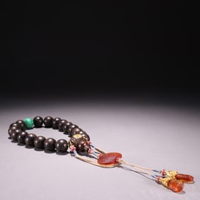 QING DYNASTY AGARWOOD ?18 BEADS? HANDHELD (ROSARY)