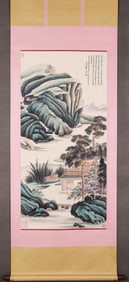 ZHANG DAQIAN, SPRING RIVER SECLUSION, HANGING SCROLL, FINE MOUNTING