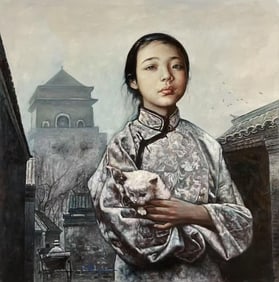 AI XUAN, BEIJING GIRL, OIL ON CANVAS