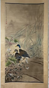 CHEN ZHIFO, FLOWER AND BIRD SCROLL