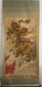ZHANG DAQIAN, THE DRAGON FIGURE SCROLL