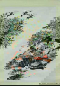 CHENG SHIFA ?YOUTH AND FLOWERS? MIRROR-SCREEN PAINTING