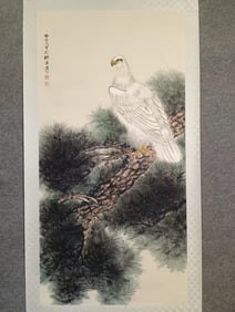 TIAN SHIGUANG ?PINE AND EAGLE? VERTICAL SCROLL