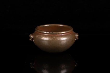 TWO-HANDLED SIMULATED PORCELAIN CENSER