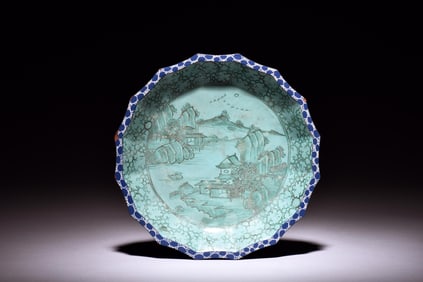 YIXING ZISHA 'LANDSCAPE SCENERY' DISH