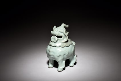 CELADON GLAZED 'RUI BEAST' INCENSE BURNER