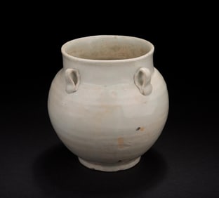 CELADON GLAZED JAR WITH FOUR HANDLES