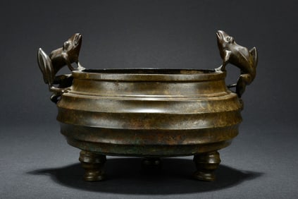 BRONZE TRIPOD 'FROG' CENSER