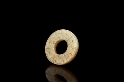 ARCHAIC JADE CARVED DISC ORNAMENT, BI