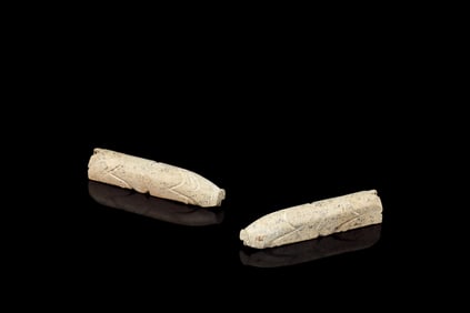 PAIR OF JADE CARVED 'PIG' ORNAMENTS