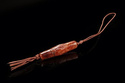 JADE CARVED 'CHILONG' ORNAMENT