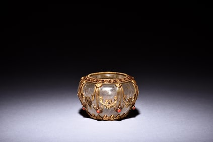 GILT DECORATED SMALL CRYSTAL WASHER