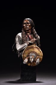 CA PARDELL "DEFIANT COMANCHE" BRONZE SCULPTURE