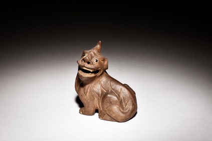 WOOD CARVED 'MYTHICAL BEAST' FIGURE
